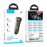 Автомобильное З/У HOCO Z54 2USB 3.1A 15.5W металлик (1/13/130)