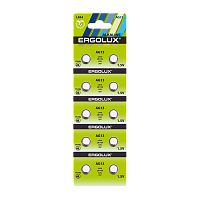 Батарейка Ergolux G13/LR1154/LR44/357A/A76 BL10 Alkaline 1.5V (10/100/2000)