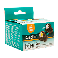 Фонарь налобный Camelion LED53401 3.5W LED+COB от аккумулятора Type-C 4 режима черный (1/12/96)
