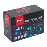 Гирлянда Старт НГ 40LED 4.0м лампочки нить 8 режимов ассорти (1/25/100)
