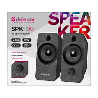 Колонки 2.0 Defender SPK-190 8W Jack 3.5мм черный (1/24)