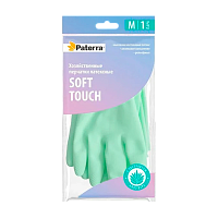 Перчатки Paterra M латексные с экстрактом алоэ 1 пара в упаковке мятный (1/24)