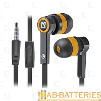 Наушники внутриканальные Defender 420 Pulse с микр. черный оранжевый (1/80) 