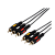 Кабель GoPower 3xRCA (m)-3xRCA (m) 3.0м ПВХ черный Premium Zip-Lock c подвесом (1/100)