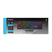 Клавиатура проводная Defender GK-302 AXEMAN игровая USB механическая черный (1/20)