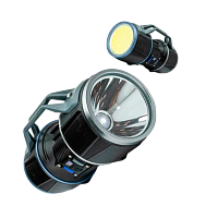 Фонарь прожектор Космос 901Lit 10WLED+12WCOBLED+кр.свет от аккум IP55 10 реж черный/серый (1/12/24)