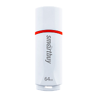 Флеш-накопитель Smartbuy Crown 64GB USB2.0 пластик белый