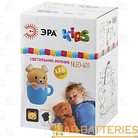 Ночник ЭРА NLED-401 4LED 0.5W на основании голубой (1/30)