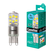 Лампа светодиодная Camelion G9 5W 4500К 170-265V капсула прозрачная (1/5/500)