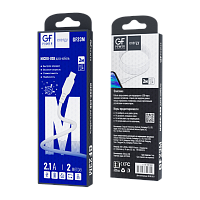 Кабель GFPower 23M USB (m)-microUSB (m) 2м 2.1A ПВХ белый (1/200/800)