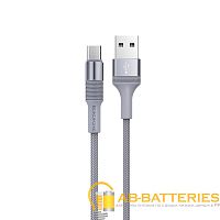 Кабель Borofone BX21 USB (m)-microUSB (m) 1м 2.4A нейлон серый (1/648)