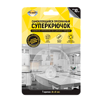 Крючки Aviora Самоклеящийся суперкрючок 8х8см блистер, шоу-бокс 12 шт, 1шт. (1/12/48)