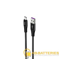 Кабель HOCO X22 USB (m)-Type-C (m) 1м 5.0A нейлон черный (1/28/168)