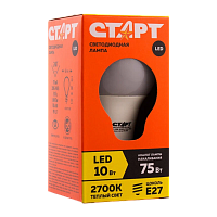 Лампа светодиодная Старт GLS E27 10W 3000К 220V груша Eco матовая (1/10/100)