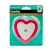 Ночник Camelion NL-263 "Сердце с фотосенсором" 0.6W 220V в розетку красный (1/30/120)