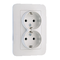 Розетка Makel Lillium Natural 2гн. 16A С/З белый 55082 (1/12)