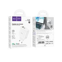 Сетевое З/У HOCO C113A 1USB/Type-C 65W PD,QC белый (1/22/138)