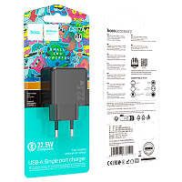 Сетевое З/У HOCO CS17A 1USB 3.0A 22.5W QC3.0 черный (1/28/168) 