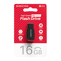 Флеш-накопитель Borofone Generous BUD2 16GB USB2.0 пластик черный (1/35/280)