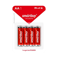 Батарейка Smartbuy LR6 AA BL4 Alkaline 1.5V (4/48/480) 