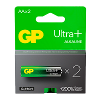 Батарейка GP ULTRA PLUS G-tech LR6 AA BL2 Alkaline 1.5V (2/20/160) R