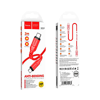 Кабель HOCO X59 Type-C (m)-Type-C (m) 2м 3.0A 60W нейлон красный