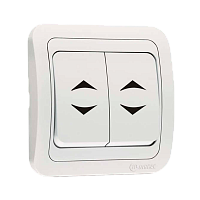 Выключатель Makel Mimoza 2-клав.10A пластик проходной белый 12026M