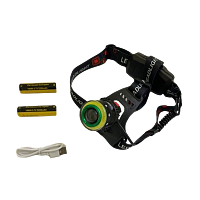 Фонарь налобный Без бренда HT-595 от аккумулятора 4 режима черный