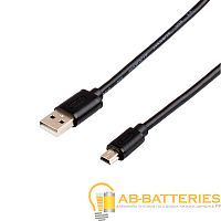 Кабель Atcom USB (m)-miniUSB (m) 0.8м силикон черный (1/10/500)