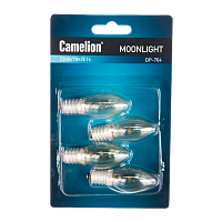 Лампа накаливания Camelion E14 7W 220-240V свеча DP-704 BL4 прозрачная (4/40/800)