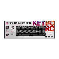 Клавиатура беспроводная Defender HB-195 Element классическая USB мультимед. черный (1/20) 