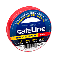 Изолента Safeline 15мм*10м ПВХ красный (10/250)