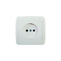 Розетка Прогресс Slim 1гн. 10A Б/З ABS + Керамика белый (1/10/200)