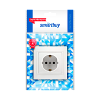 Розетка Smartbuy 1-местная с заземлением 16А белая "Венера" (1/10)