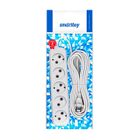 Удлинитель Smartbuy 5р.Б/З 10A 10.0м ПВС 2x1мм² белый