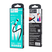 Кабель GFPower MAG09M USB (m)-microUSB (m) 1м 2.4A нейлон магнит черный (1/200/800)