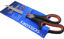 Ножницы канцелярские SCISSORS 7.5" пластиковые ручки МИКС на блистере(Китай)(24/360)