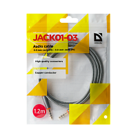 Кабель AUX Defender JACK01-03 Jack 3.5mm (m)-Jack 3.5mm (m) 1.2м ткань серый (1/450)