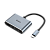 USB-Хаб HOCO HB30 1USB/Type-C/HDMI/VGA Type-C (m) USB3.0 серый (1/18/180)