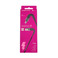 Кабель Borofone BX32 USB (m)-microUSB (m) 1м 2.4A нейлон черный (1/360)
