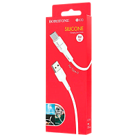 Кабель Borofone BX30 USB (m)-Type-C (m) 1м 3.0A силикон белый