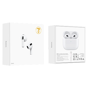 Наушники вставные HOCO EW43 bluetooth 5.3 с микр. белый (1/20/200)