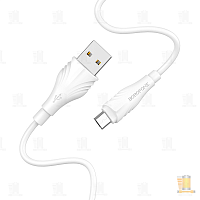 Кабель Borofone BX18 USB (m)-microUSB (m) 2.0м 1.6A ПВХ белый (1/360)