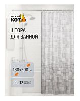 Штора для ванной Рыжий кот 180х200см EVA 3D Эффект Геометрия SC-EV-03