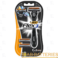 Бритва BIC "Flex 3 Hybrid" 3 лезвия 2 кассеты (старый дизайн) (1/10) 