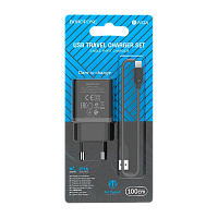 Сетевое З/У Borofone BA52A 1USB 2.1A с кабелем Type-C черный (1/48/192)