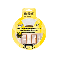 Клейкая лента Aviora 19*10мм двусторонняя для крепления зеркал вспененная основа белый (1/48)