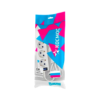 Удлинитель Космос 3р.С/З 10A 5.0м ПВС 3x0.75мм² белый (1/25)