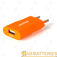 Сетевое З/У Smartbuy SATELLITE 1USB 1.0A оранжевый (1/60)