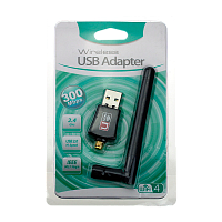 Wi-Fi адаптер Без бренда WD-3506B 2.4 ГГц 300Мбит USB 802.11 с антенной черный (1/500) 